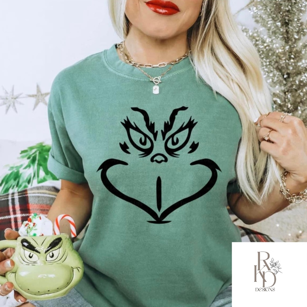 Grinch Face Shirt, Comfort Colors Shirt